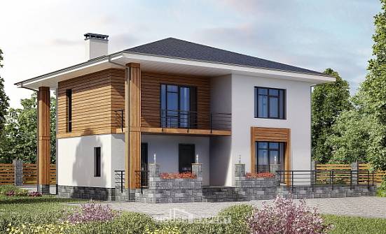 180-015-П Проект двухэтажного дома, компактный загородный дом из теплоблока Советск | Проекты домов от House Expert