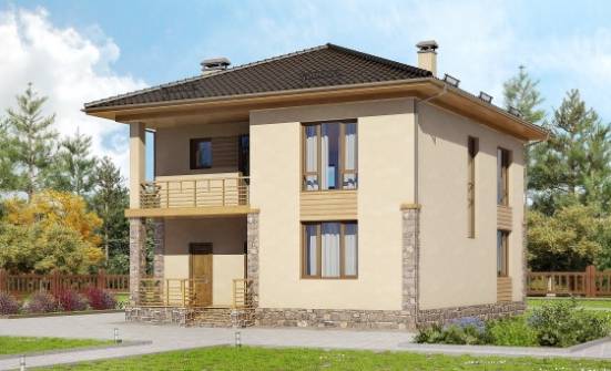 170-005-Л Проект двухэтажного дома, уютный домик из газобетона Советск | Проекты домов от House Expert