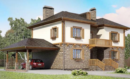155-006-Л Проект двухэтажного дома, гараж, компактный загородный дом из поризованных блоков Советск | Проекты домов от House Expert