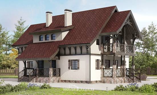 180-014-П Проект двухэтажного дома мансардой, бюджетный дом из бризолита Калининград | Проекты домов от House Expert