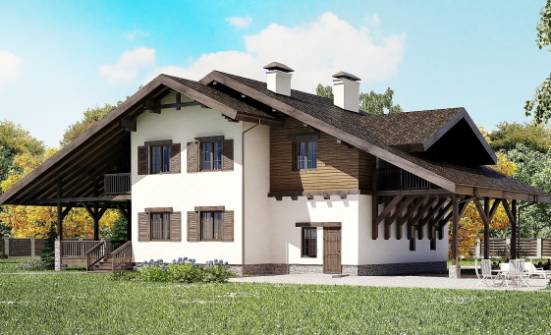 270-001-Л Проект двухэтажного дома с мансардой, гараж, классический дом из кирпича Гусев | Проекты домов от House Expert