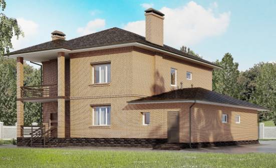 245-003-Л Проект двухэтажного дома и гаражом, современный домик из кирпича Гусев | Проекты домов от House Expert
