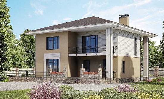 180-015-Л Проект двухэтажного дома, небольшой загородный дом из арболита Калининград | Проекты домов от House Expert