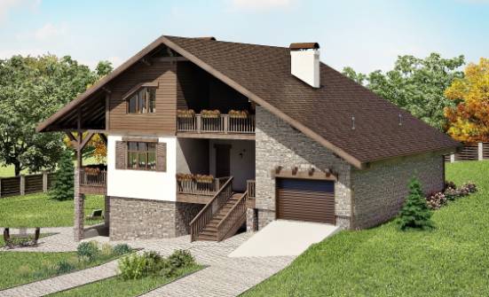 300-003-П Проект трехэтажного дома мансардой, гараж, классический коттедж из кирпича Гусев | Проекты домов от House Expert