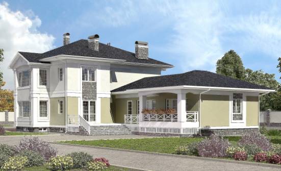 620-001-Л Проект трехэтажного дома, гараж, уютный коттедж из бризолита Советск | Проекты домов от House Expert