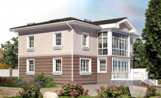 210-005-П Проект двухэтажного дома, простой коттедж из арболита Калининград | Проекты домов от House Expert