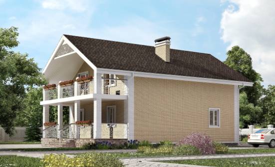 150-007-Л Проект двухэтажного дома с мансардой, бюджетный загородный дом из газосиликатных блоков Калининград | Проекты домов от House Expert