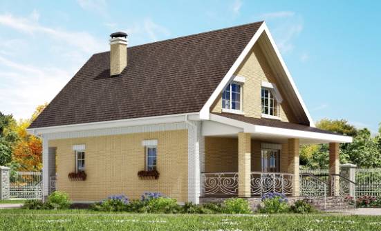 130-004-П Проект двухэтажного дома мансардой, скромный дом из поризованных блоков Гусев | Проекты домов от House Expert