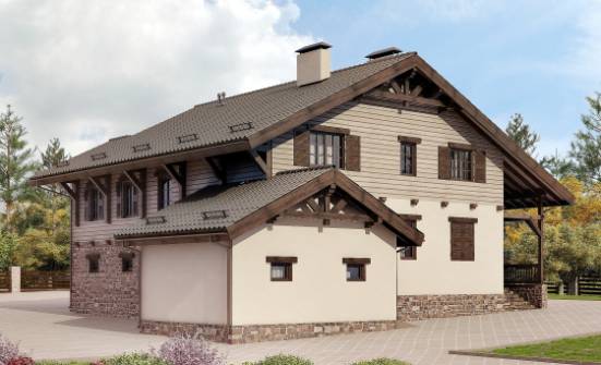 255-002-П Проект двухэтажного дома мансардой и гаражом, современный загородный дом из блока Советск | Проекты домов от House Expert