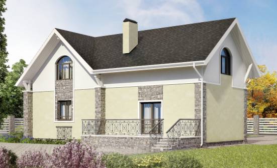 150-012-П Проект двухэтажного дома с мансардой, компактный домик из бризолита Гусев | Проекты домов от House Expert