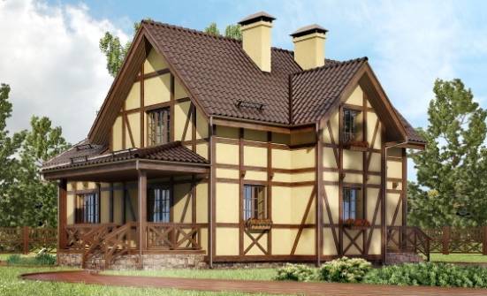 160-003-П Проект двухэтажного дома мансардный этаж, уютный дом из пеноблока Калининград | Проекты домов от House Expert