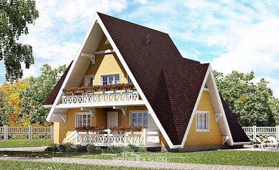 155-008-П Проект двухэтажного дома мансардный этаж, бюджетный дом из дерева Советск | Проекты домов от House Expert