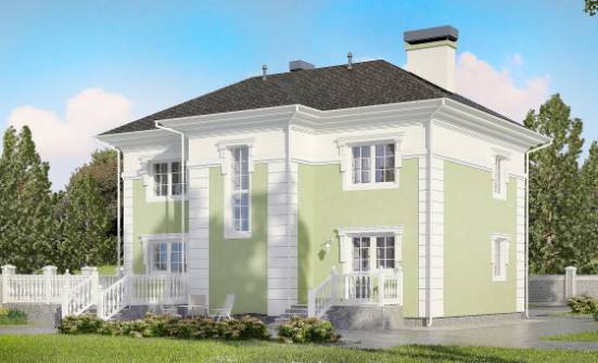 155-005-П Проект двухэтажного дома, классический коттедж из газосиликатных блоков Гусев | Проекты домов от House Expert