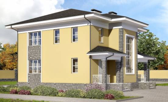 155-011-Л Проект двухэтажного дома, простой домик из бризолита Гусев | Проекты домов от House Expert