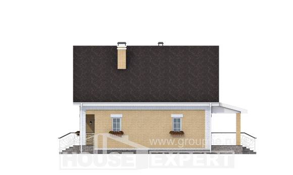 130-004-П Проект двухэтажного дома с мансардным этажом, доступный домик из поризованных блоков Советск, House Expert