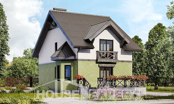 120-003-П Проект двухэтажного дома с мансардой, доступный домик из арболита Советск, House Expert