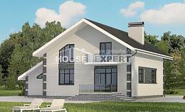180-001-П Проект двухэтажного дома мансардой, гараж, бюджетный домик из газобетона Советск, House Expert