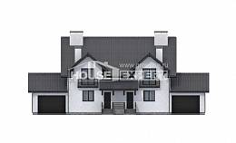 290-003-П Проект двухэтажного дома с мансардой, современный коттедж из пеноблока Калининград, House Expert