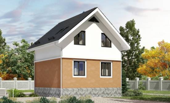 100-005-Л Проект трехэтажного дома мансардой, доступный домик из блока Советск | Проекты домов от House Expert