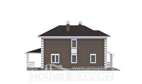 185-002-П Проект двухэтажного дома, красивый коттедж из твинблока Советск, House Expert