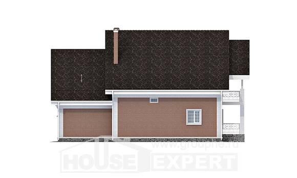 185-003-П Проект двухэтажного дома мансардный этаж, гараж, средний загородный дом из блока Гусев, House Expert