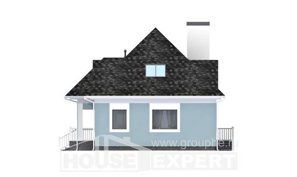 110-001-Л Проект двухэтажного дома мансардой, бюджетный домик из газосиликатных блоков Советск, House Expert