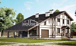 250-002-Л Проект двухэтажного дома мансардой и гаражом, простой дом из кирпича Калининград, House Expert