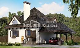 110-002-Л Проект двухэтажного дома мансардой, гараж, уютный загородный дом из пеноблока Калининград, House Expert
