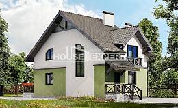 120-003-П Проект двухэтажного дома с мансардным этажом, простой загородный дом из твинблока Калининград, House Expert