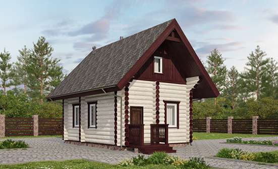 035-001-Л Проект бани из бревен Калининград | Проекты одноэтажных домов от House Expert