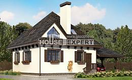 110-002-Л Проект двухэтажного дома мансардой, гараж, доступный домик из пеноблока Гусев, House Expert
