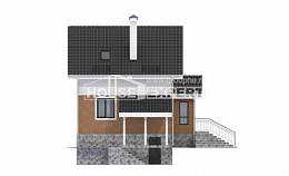 100-005-Л Проект двухэтажного дома мансардой, небольшой домик из теплоблока, Гусев