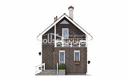 045-001-Л Проект двухэтажного дома мансардный этаж, махонький дом из поризованных блоков Советск, House Expert