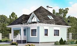 110-001-Л Проект двухэтажного дома с мансардным этажом, бюджетный домик из бризолита Советск, House Expert