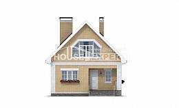130-004-П Проект двухэтажного дома мансардой, бюджетный домик из арболита, Советск