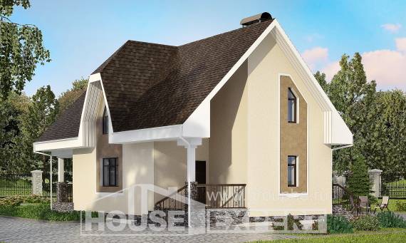 125-001-Л Проект двухэтажного дома с мансардным этажом, красивый загородный дом из поризованных блоков Советск, House Expert