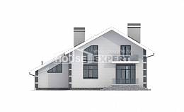 180-001-П Проект двухэтажного дома с мансардой, гараж, бюджетный коттедж из газосиликатных блоков Калининград, House Expert