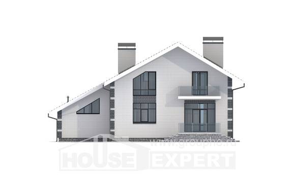 180-001-П Проект двухэтажного дома мансардой и гаражом, классический коттедж из арболита, Калининград