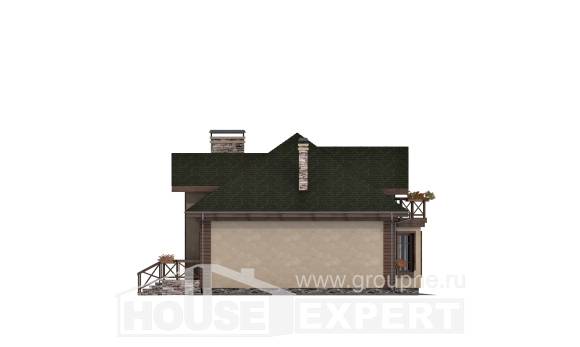 180-010-П Проект двухэтажного дома с мансардой, гараж, простой коттедж из бризолита Гусев, House Expert