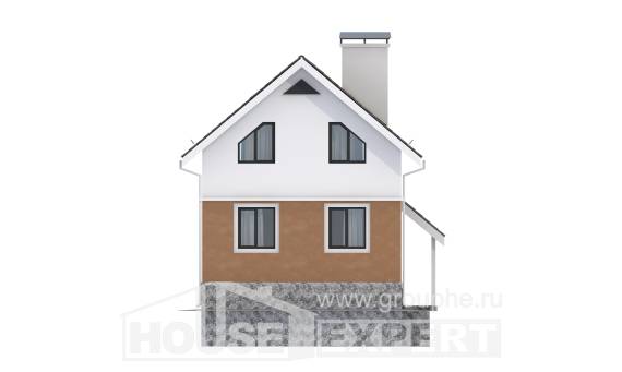100-005-Л Проект двухэтажного дома с мансардой, компактный домик из твинблока, Советск