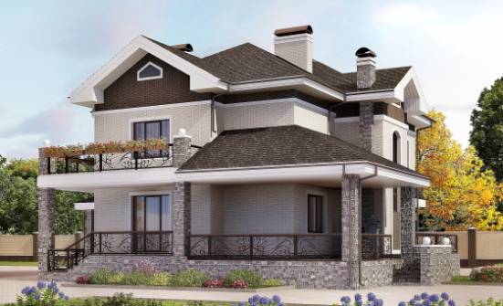 365-001-Л Проект трехэтажного дома, гараж, красивый коттедж из кирпича Калининград | Проекты домов от House Expert