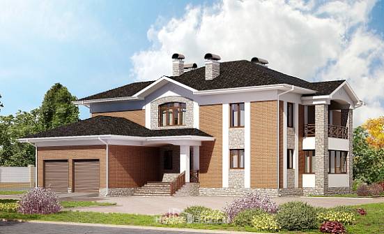 520-002-Л Проект трехэтажного дома, гараж, огромный дом из пеноблока Калининград | Проекты домов от House Expert