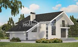 180-001-П Проект двухэтажного дома с мансардой, гараж, бюджетный дом из газобетона Гусев, House Expert