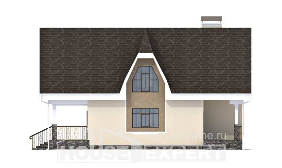 125-001-Л Проект двухэтажного дома с мансардой, компактный коттедж из газосиликатных блоков Калининград, House Expert