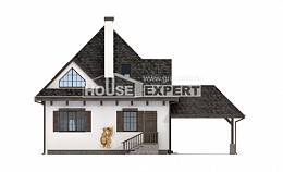 110-002-Л Проект двухэтажного дома мансардой, гараж, простой дом из теплоблока Гусев, House Expert
