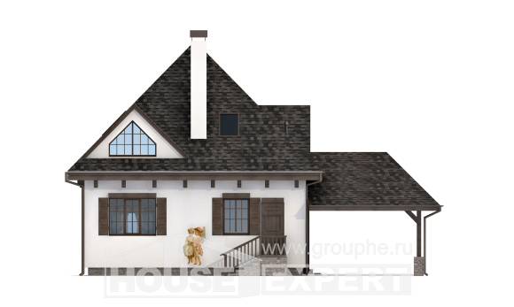 110-002-Л Проект двухэтажного дома мансардой, гараж, небольшой коттедж из пеноблока, Гусев