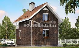 045-001-Л Проект двухэтажного дома с мансардным этажом, махонький дом из керамзитобетонных блоков Гусев, House Expert