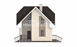125-001-Л Проект двухэтажного дома мансардой, компактный загородный дом из блока Калининград, House Expert