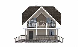 125-001-Л Проект двухэтажного дома с мансардным этажом, простой домик из керамзитобетонных блоков Советск, House Expert