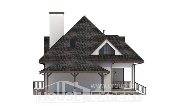 110-002-Л Проект двухэтажного дома мансардой и гаражом, современный дом из твинблока, Калининград